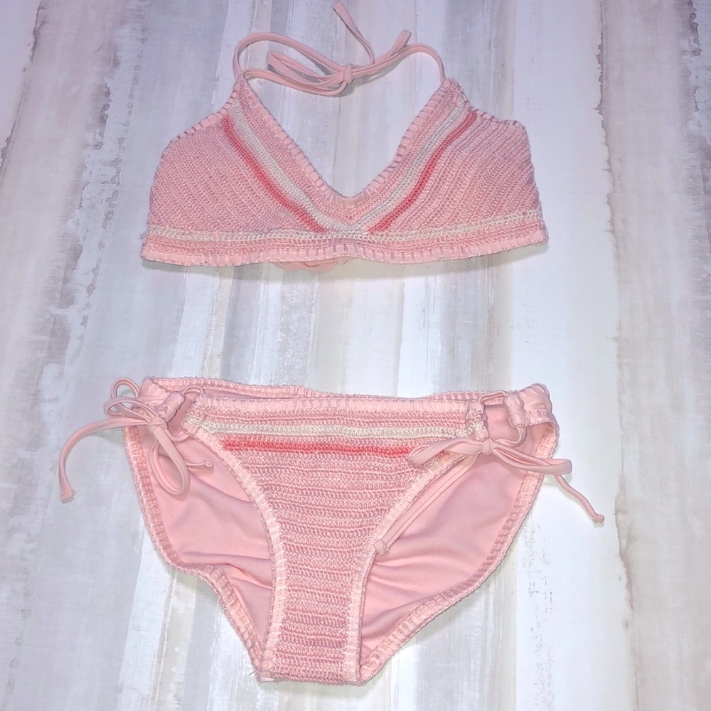 Peach Crochet Bikini